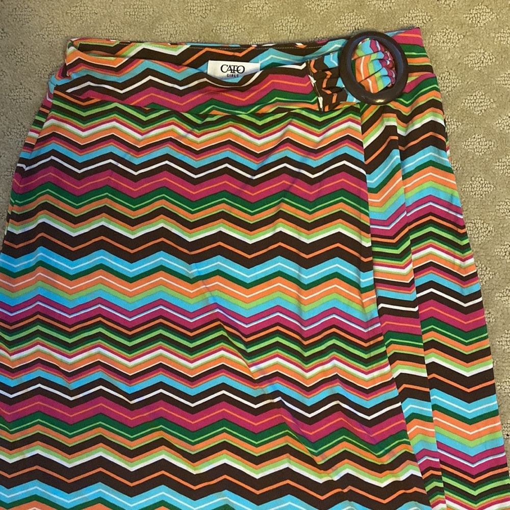 NWOT Girls L Cato zig zag multi colored  skirt L 12-14